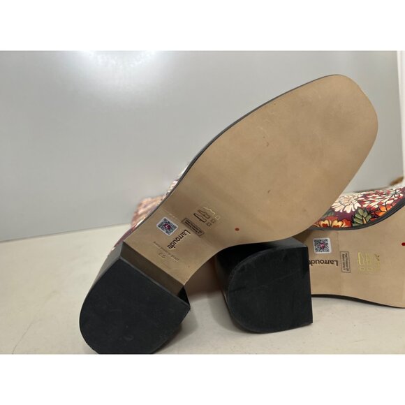 Larroude $485 Ricky Boot In Wine Ikebana Floral Print Leather Size 8.5 Y2K - Picture 6 of 6